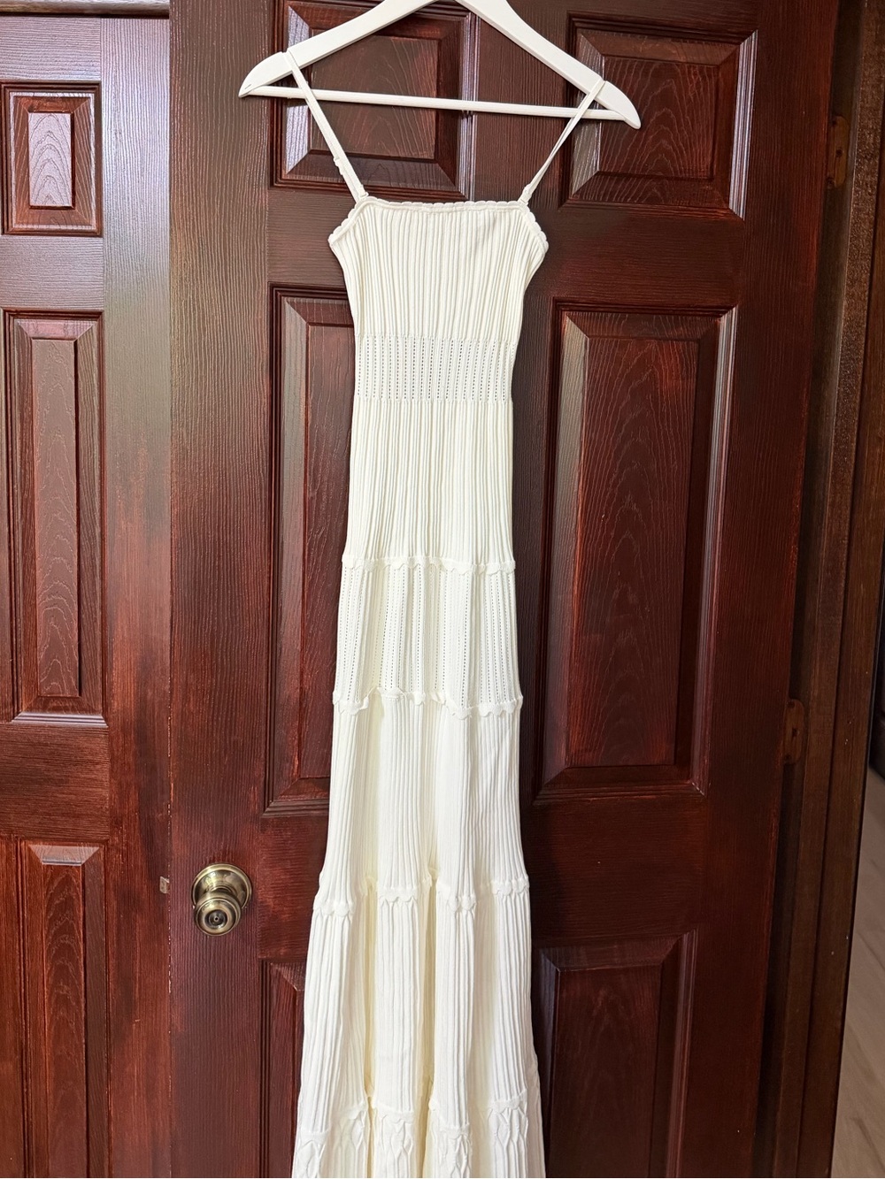NWT Meshki Finley Pointelle Knit Maxi Dress in Ivory - Picture 9 of 15